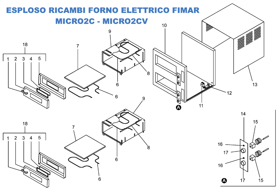 Esploso ricambi per Forno pizza elettrico <a class=